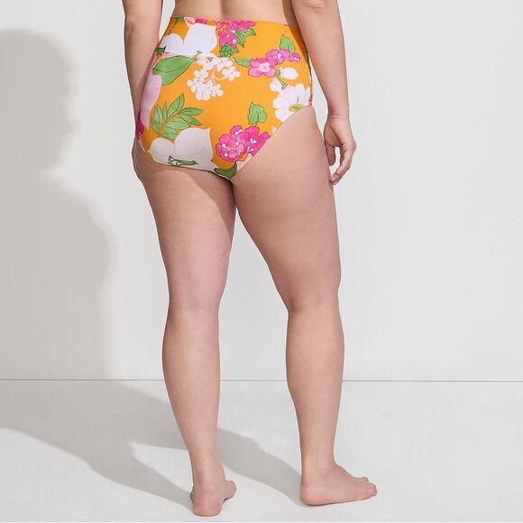 Land's End Plus Standard Pinch-less Bikini Bottoms sweet mango lilies floral Var - Picture 4 of 7